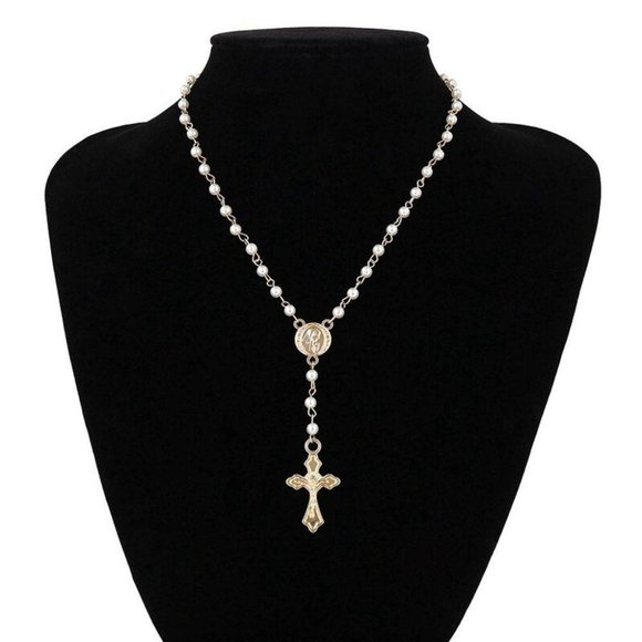 Jewelry Catholic Rosary Beads Cross Necklace Poshmark